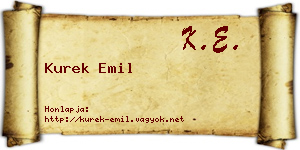 Kurek Emil névjegykártya