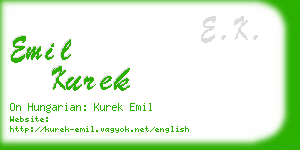 emil kurek business card